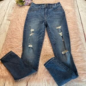 Abercrombie & Fitch High Rise Super Skinny Curve Love Distressed Jeans sz 25